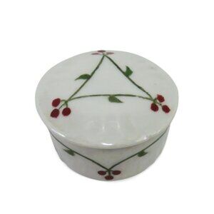 Vintage ROSENTHAL RC BAVARIA Trinket Box Hand Painted Cherry Blossom Design